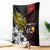 Personalized Papua New Guinea 50th Independence Anniversary Blanket Oro Tapa Mix Plumeria