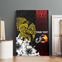 Personalized Papua New Guinea 50th Independence Anniversary Canvas Wall Art Oro Tapa Mix Plumeria