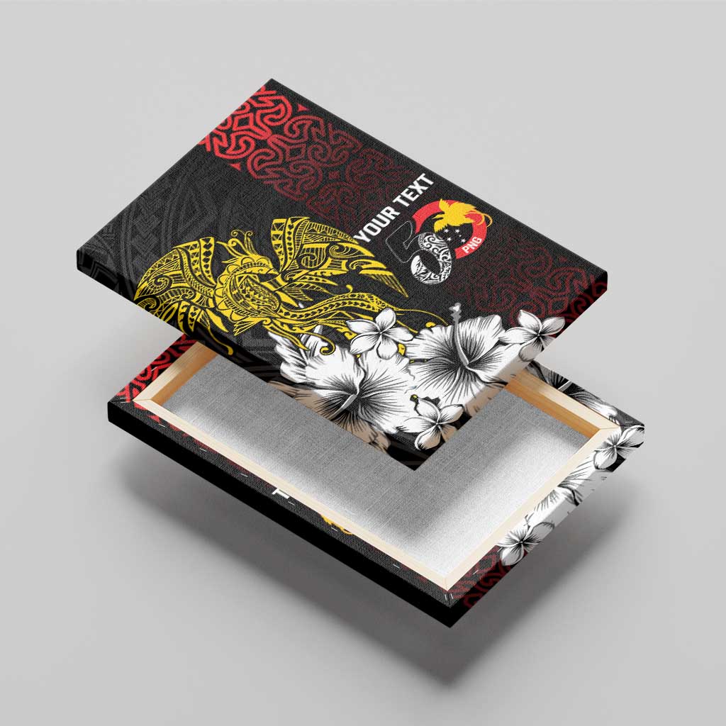 Personalized Papua New Guinea 50th Independence Anniversary Canvas Wall Art Oro Tapa Mix Plumeria