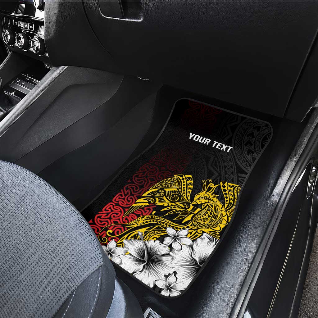 Personalized Papua New Guinea 50th Independence Anniversary Car Mats Oro Tapa Mix Plumeria