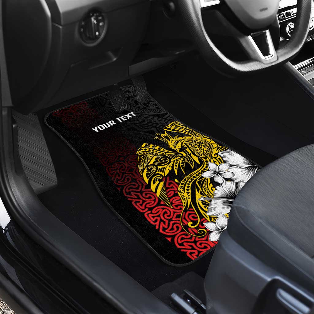 Personalized Papua New Guinea 50th Independence Anniversary Car Mats Oro Tapa Mix Plumeria