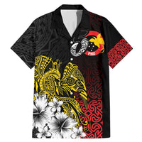 Personalized Papua New Guinea 50th Independence Anniversary Family Matching Mermaid Dress and Hawaiian Shirt Oro Tapa Mix Plumeria