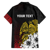 Personalized Papua New Guinea 50th Independence Anniversary Family Matching Off The Shoulder Long Sleeve Dress and Hawaiian Shirt Oro Tapa Mix Plumeria