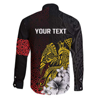 Personalized Papua New Guinea 50th Independence Anniversary Family Matching Puletasi and Hawaiian Shirt Oro Tapa Mix Plumeria