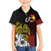 Personalized Papua New Guinea 50th Independence Anniversary Family Matching Short Sleeve Bodycon Dress and Hawaiian Shirt Oro Tapa Mix Plumeria