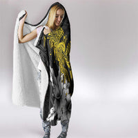 Personalized Papua New Guinea 50th Independence Anniversary Hooded Blanket Oro Tapa Mix Plumeria