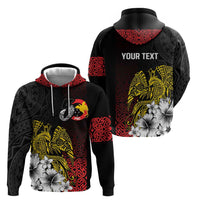 Personalized Papua New Guinea 50th Independence Anniversary Hoodie Oro Tapa Mix Plumeria