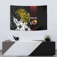 Personalized Papua New Guinea 50th Independence Anniversary Tapestry Oro Tapa Mix Plumeria