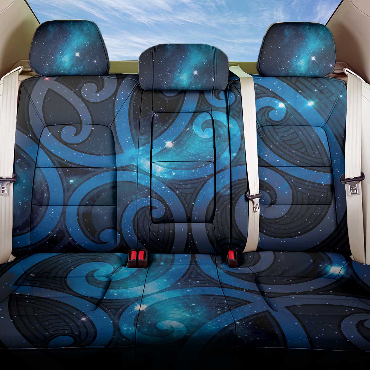 New Zealand Maori Matariki Back Car Seat Cover Galaxy Kowhaiwhai