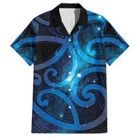 New Zealand Maori Matariki Family Matching Long Sleeve Bodycon Dress and Hawaiian Shirt Galaxy Kowhaiwhai LT7 Dad's Shirt - Short Sleeve Galaxy - Polynesian Pride