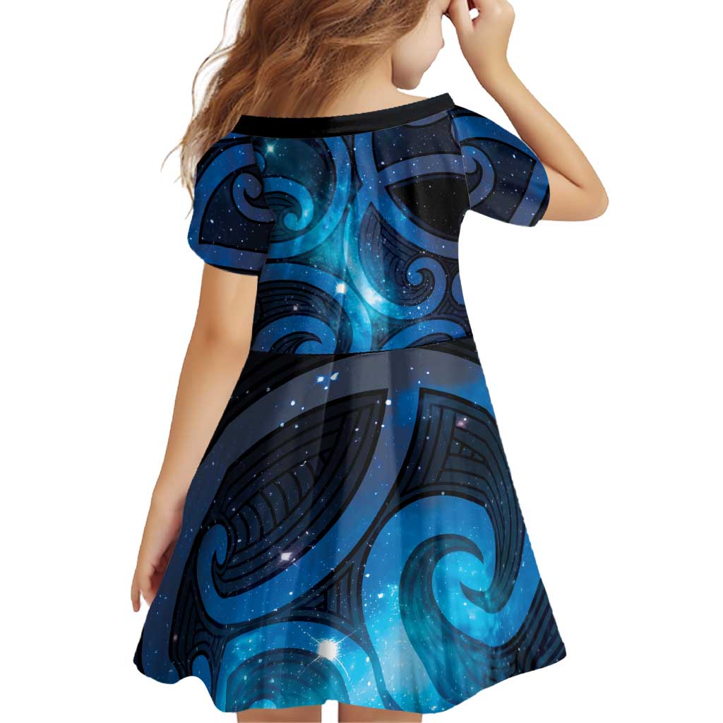 New Zealand Maori Matariki Family Matching Tank Maxi Dress and Hawaiian Shirt Galaxy Kowhaiwhai LT7 - Polynesian Pride