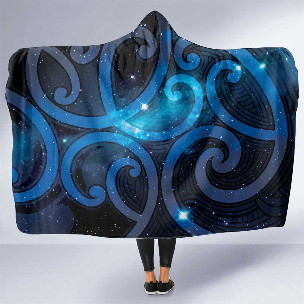 New Zealand Maori Matariki Hooded Blanket Galaxy Kowhaiwhai