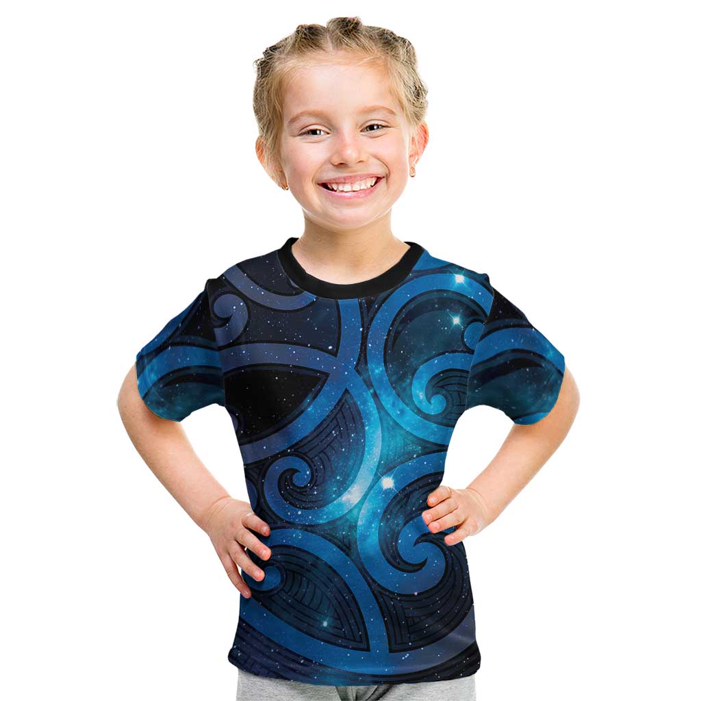 New Zealand Maori Matariki Kid T Shirt Galaxy Kowhaiwhai