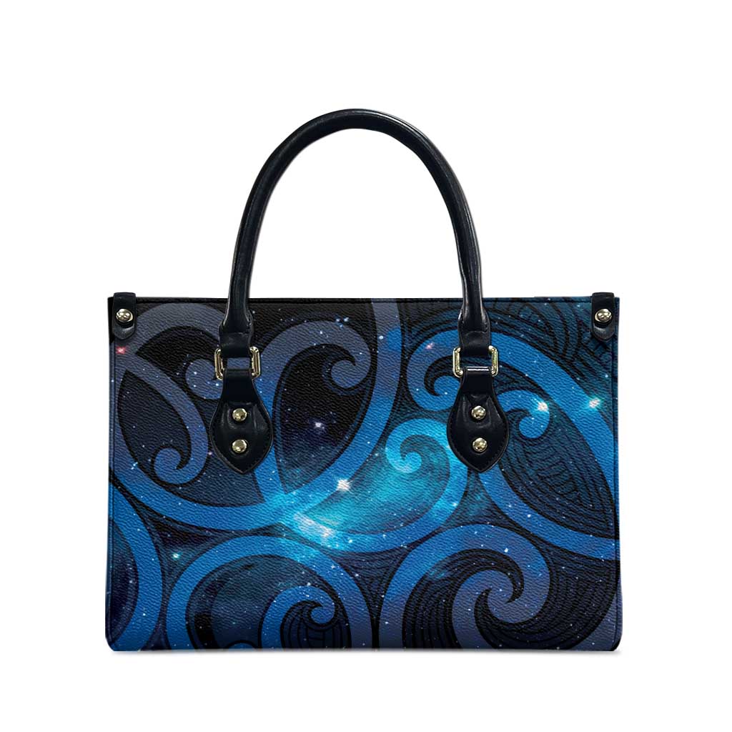New Zealand Maori Matariki Leather Bag Galaxy Kowhaiwhai