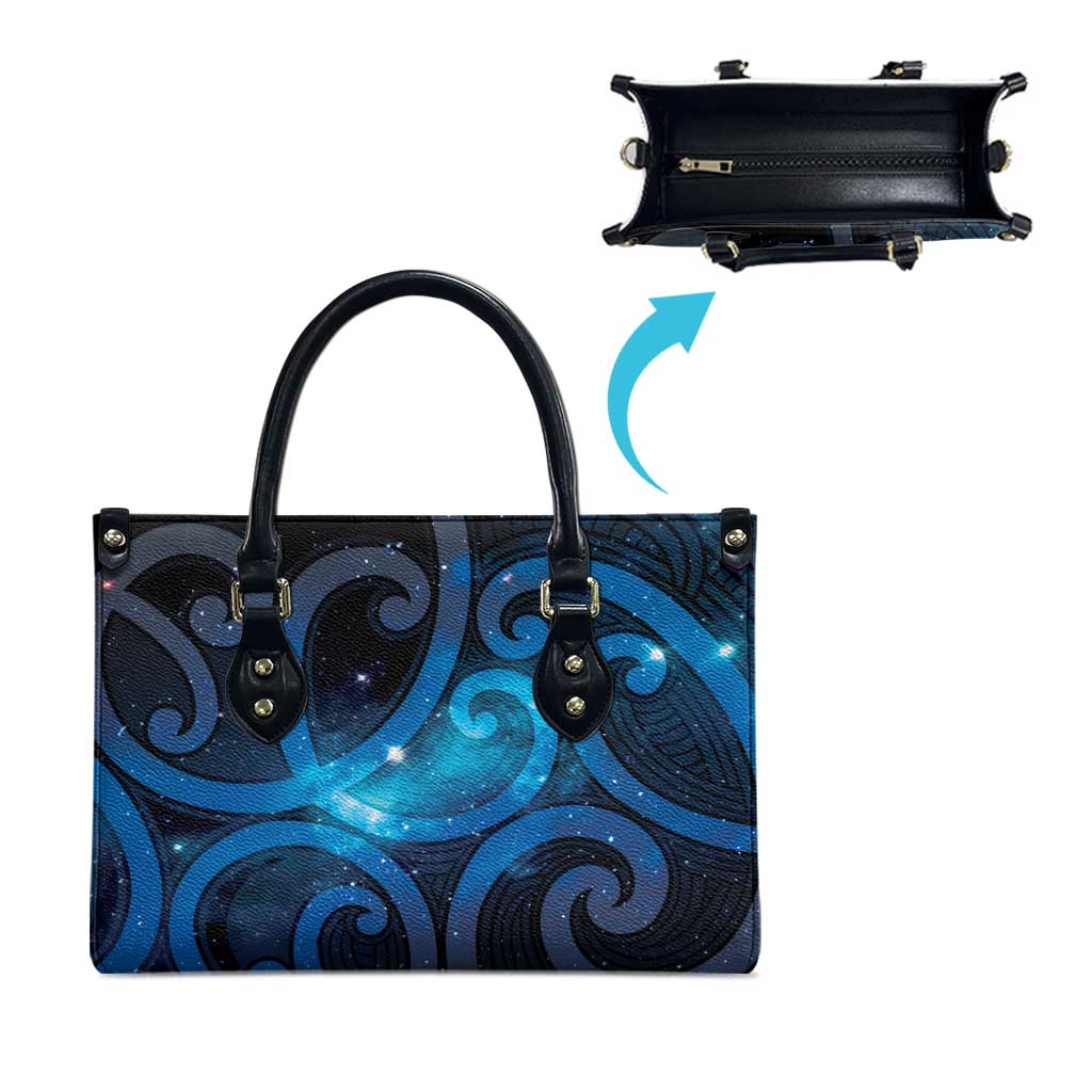 New Zealand Maori Matariki Leather Bag Galaxy Kowhaiwhai