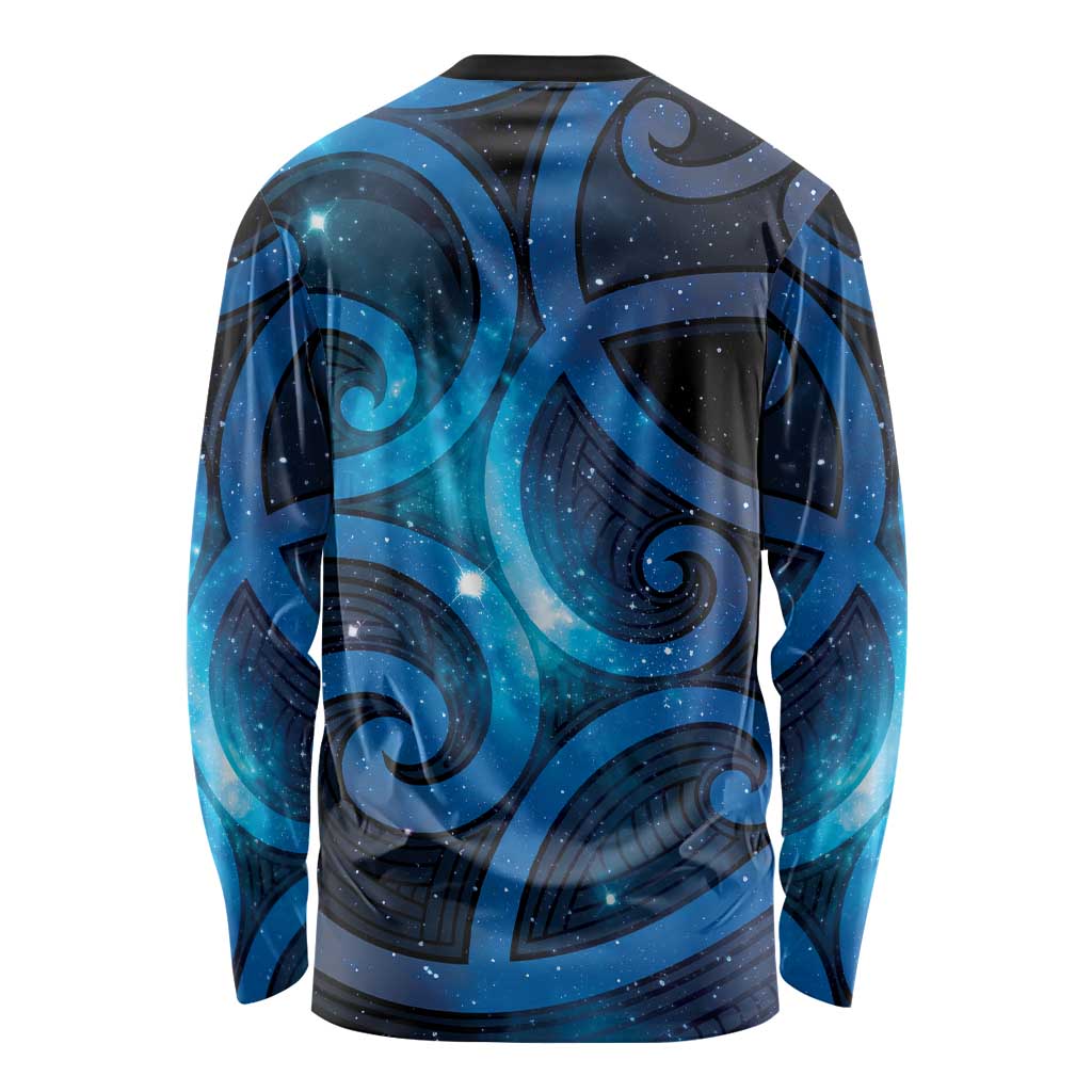 New Zealand Maori Matariki Long Sleeve Shirt Galaxy Kowhaiwhai