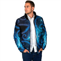 New Zealand Maori Matariki Padded Jacket Galaxy Kowhaiwhai