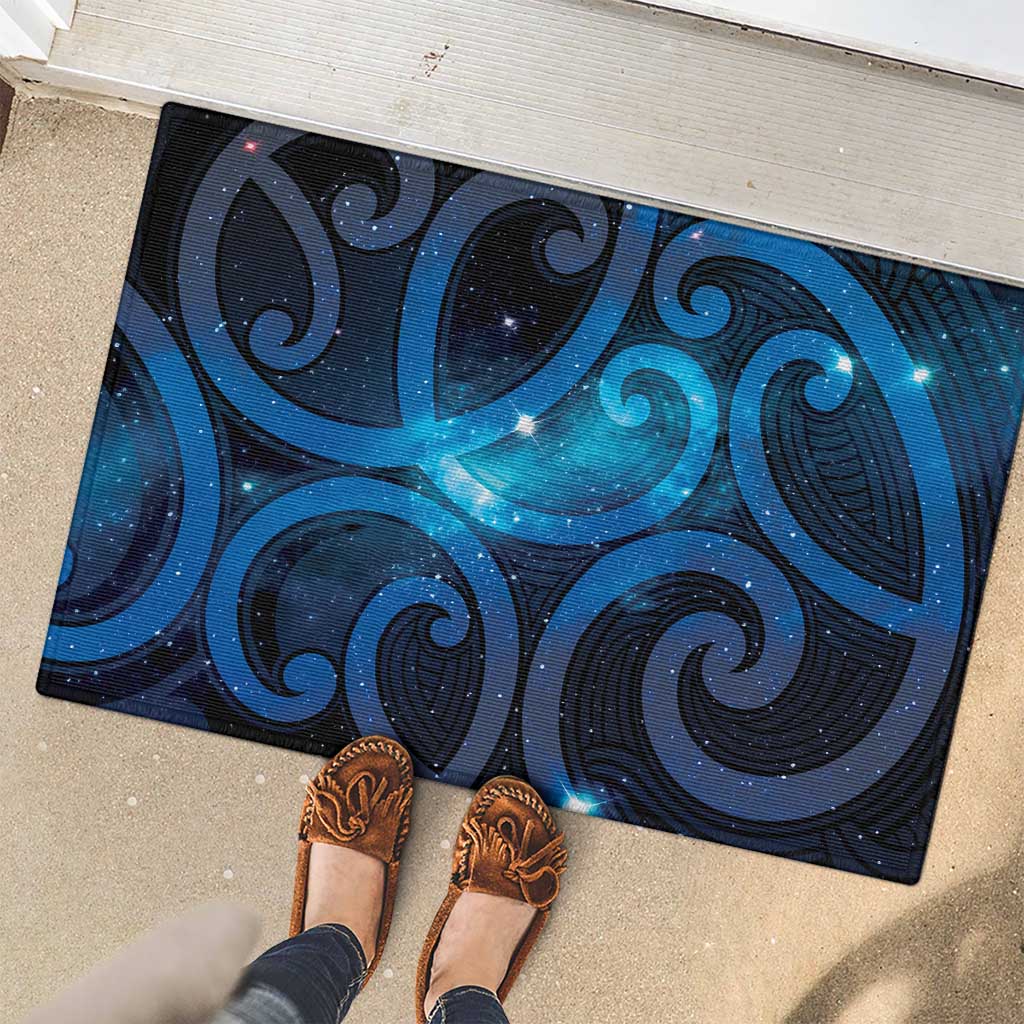 New Zealand Maori Matariki Rubber Doormat Galaxy Kowhaiwhai
