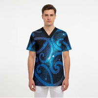 New Zealand Maori Matariki Scrub Top Galaxy Kowhaiwhai