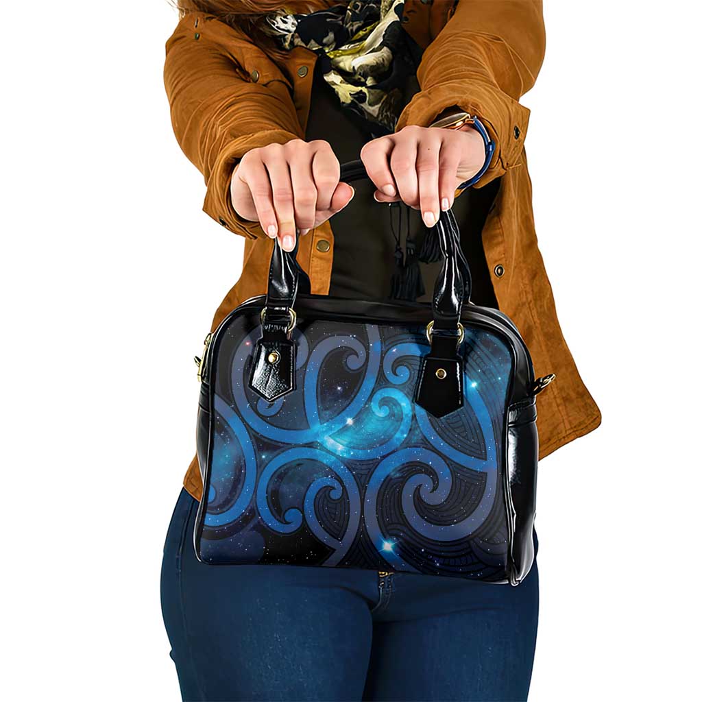 New Zealand Maori Matariki Shoulder Handbag Galaxy Kowhaiwhai