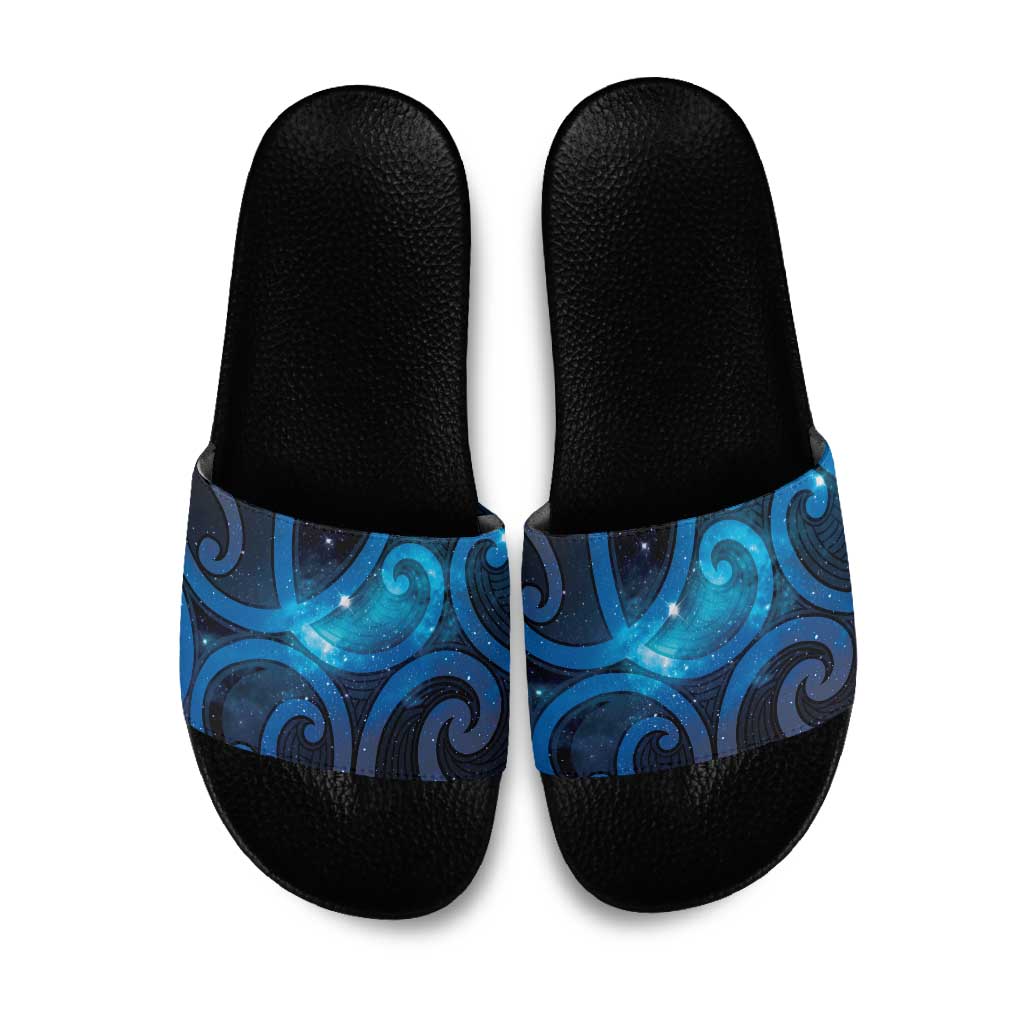 New Zealand Maori Matariki Slide Sandals Galaxy Kowhaiwhai