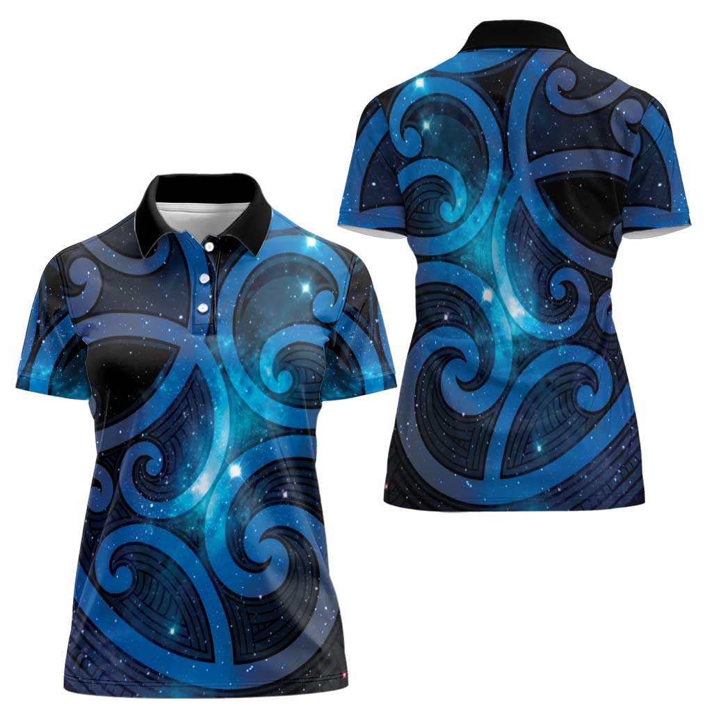 New Zealand Maori Matariki Women Polo Shirt Galaxy Kowhaiwhai LT7 - Polynesian Pride