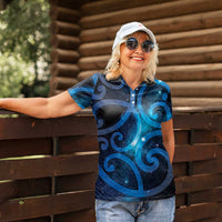 New Zealand Maori Matariki Women Polo Shirt Galaxy Kowhaiwhai LT7 - Polynesian Pride