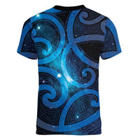 New Zealand Maori Matariki Women V-Neck T-Shirt Galaxy Kowhaiwhai LT7 - Polynesian Pride