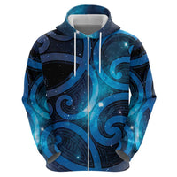 New Zealand Maori Matariki Zip Hoodie Galaxy Kowhaiwhai