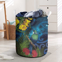 Tui Bird New Zealand Starry Sky Laundry Basket Maori Koru