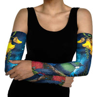 Tui Bird New Zealand Starry Sky Arm Sleeves Maori Koru