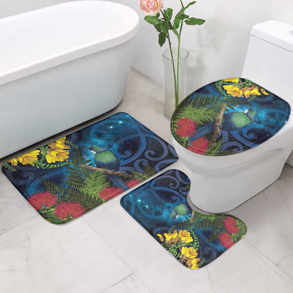Tui Bird New Zealand Starry Sky Bathroom Set Maori Koru