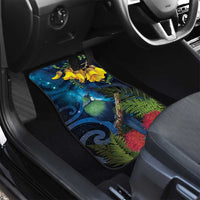 Tui Bird New Zealand Starry Sky Car Mats Maori Koru