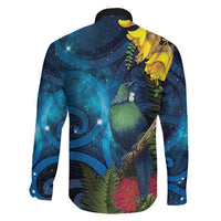 Tui Bird New Zealand Starry Sky Family Matching Summer Maxi Dress and Hawaiian Shirt Maori Koru LT7 - Polynesian Pride