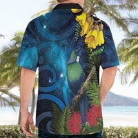 Tui Bird New Zealand Starry Sky Hawaiian Shirt Maori Koru