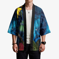 Tui Bird New Zealand Starry Sky Kimono Maori Koru