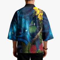 Tui Bird New Zealand Starry Sky Kimono Maori Koru