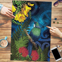 Tui Bird New Zealand Starry Sky Puzzle Maori Koru
