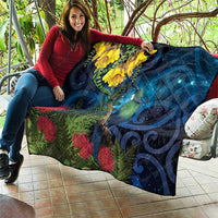Tui Bird New Zealand Starry Sky Quilt Maori Koru