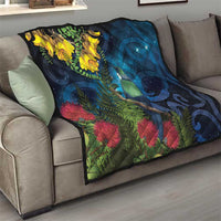 Tui Bird New Zealand Starry Sky Quilt Maori Koru