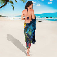 Tui Bird New Zealand Starry Sky Sarong Maori Koru