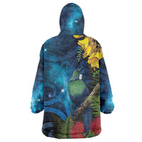 Tui Bird New Zealand Starry Sky Wearable Blanket Hoodie Maori Koru