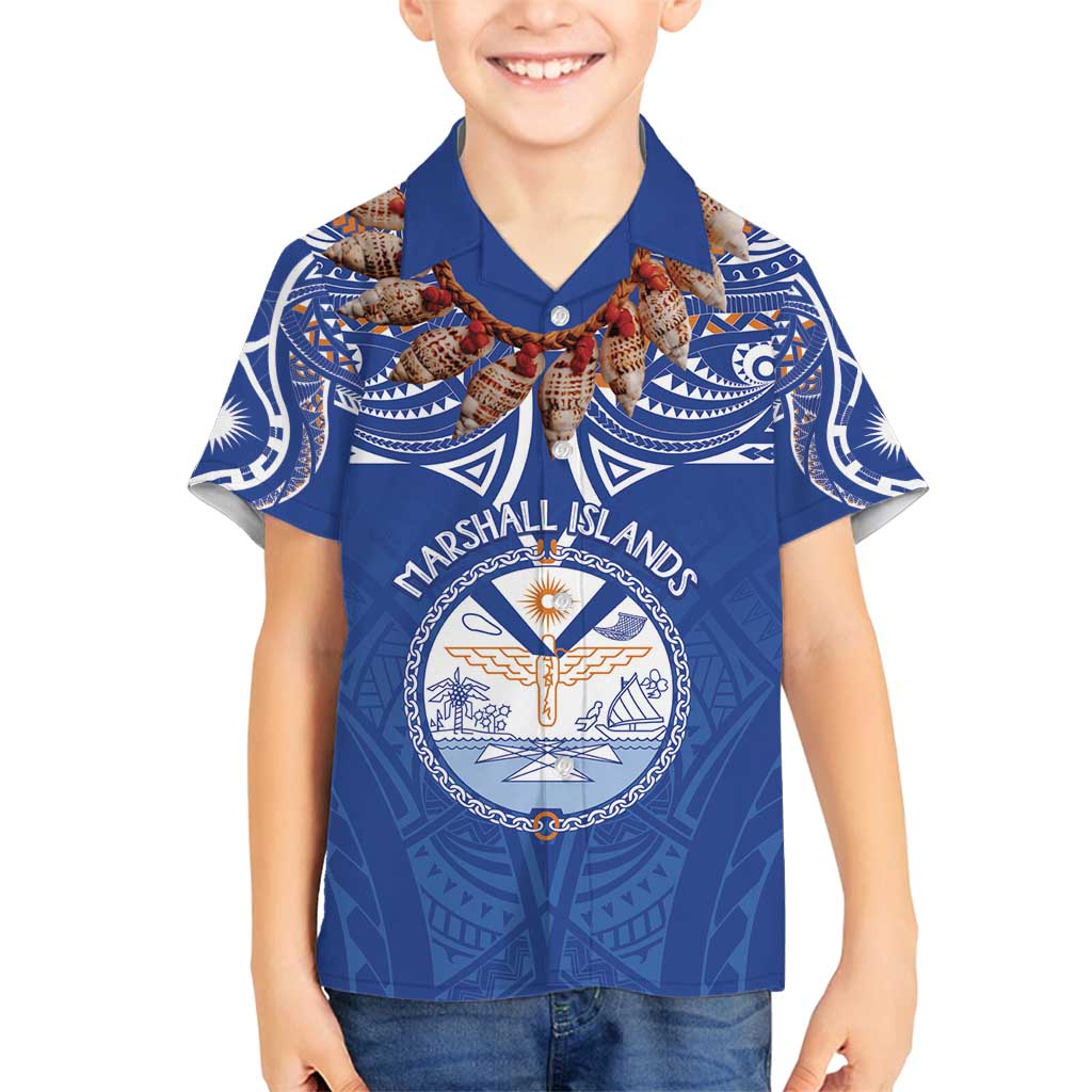 Yokwe Marshall Islands Personalized Family Matching Off Shoulder Maxi Dress and Hawaiian Shirt Jemenei Day - Seashell Necklace