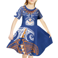 Yokwe Marshall Islands Personalized Kid Short Sleeve Dress Jemenei Day - Seashell Necklace