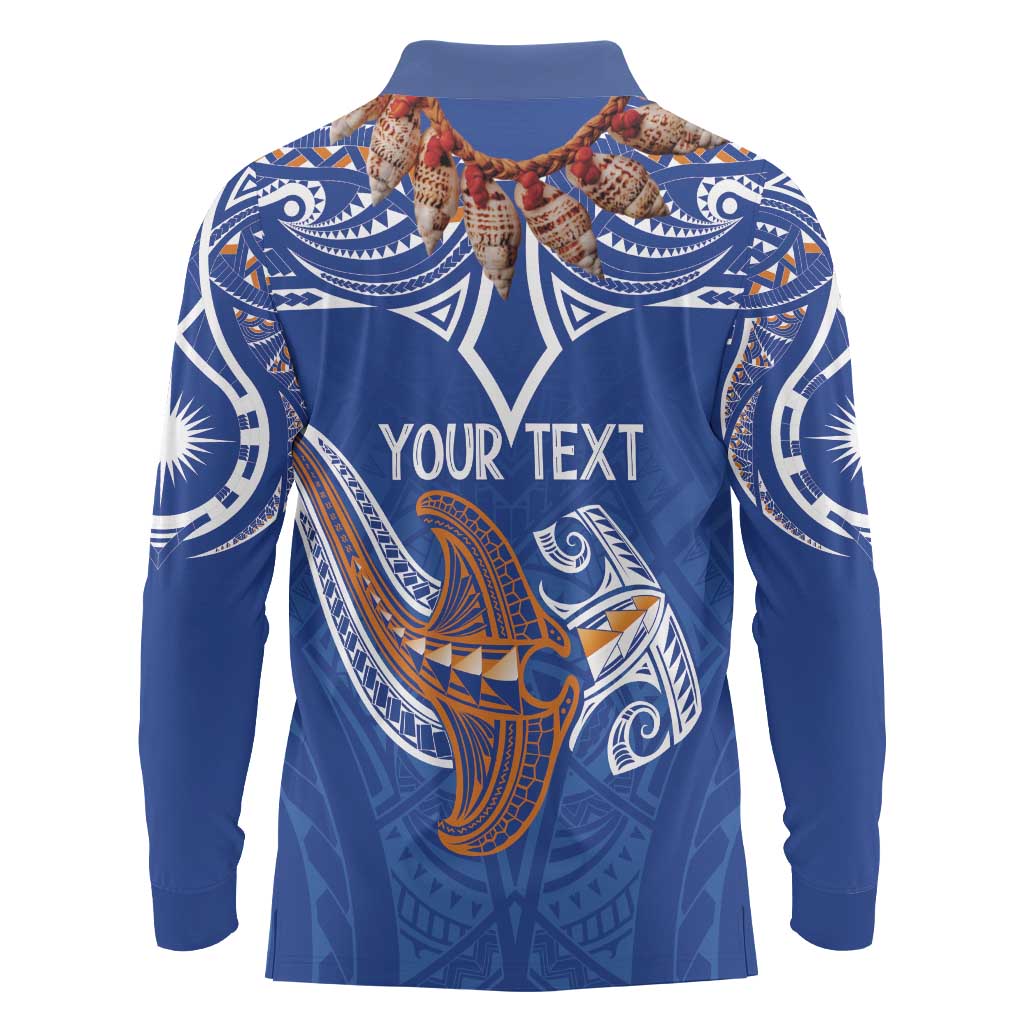 Yokwe Marshall Islands Personalized Long Sleeve Polo Shirt Jemenei Day - Seashell Necklace