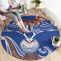 Yokwe Marshall Islands Personalized Round Carpet Jemenei Day - Seashell Necklace