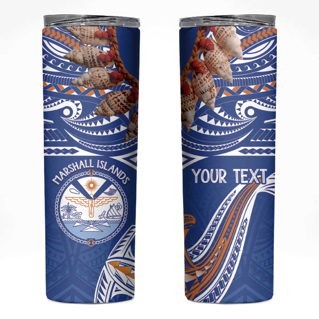 Yokwe Marshall Islands Personalized Skinny Tumbler Jemenei Day - Seashell Necklace