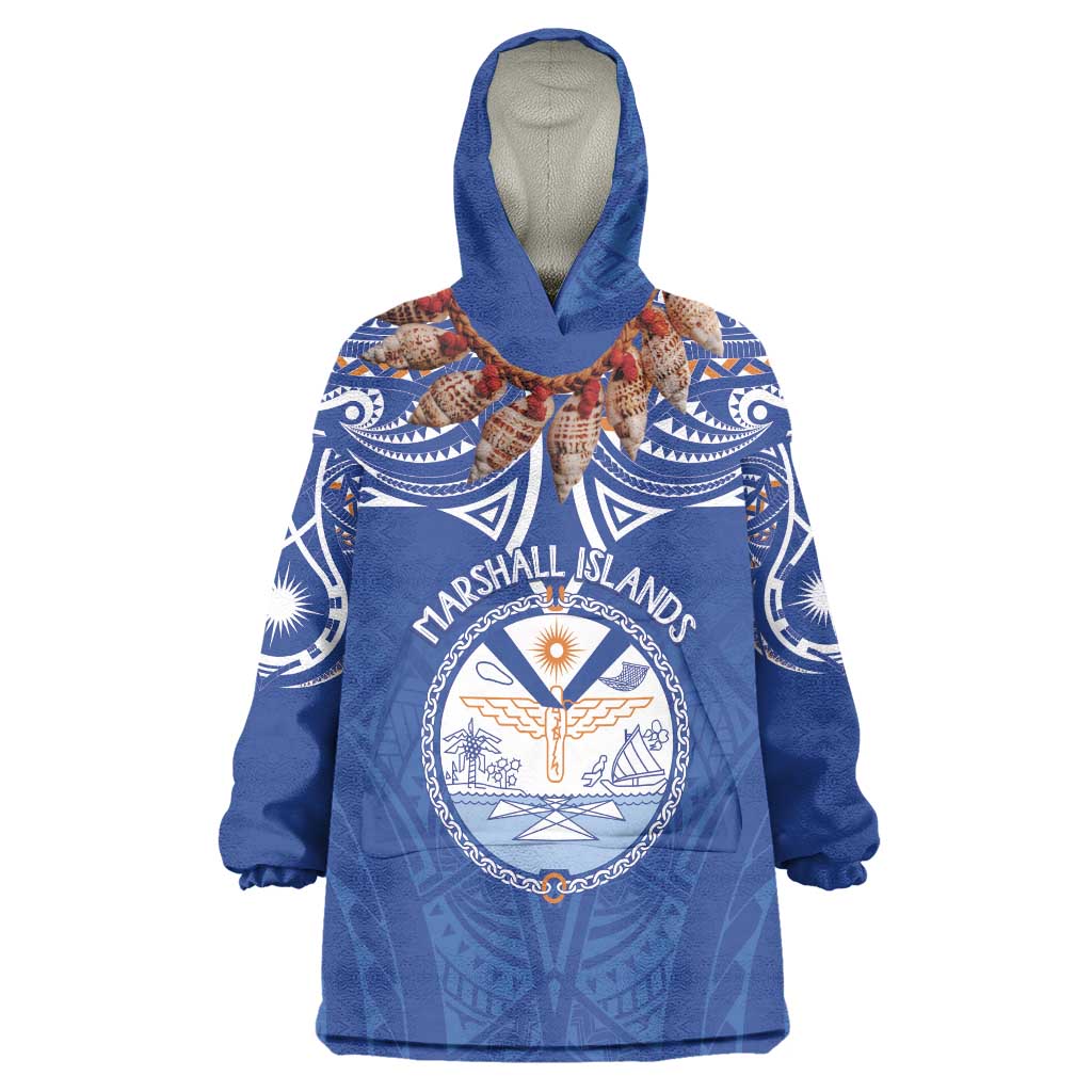 Yokwe Marshall Islands Personalized Wearable Blanket Hoodie Jemenei Day - Seashell Necklace
