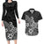 Polynesia Couples Matching Long Sleeve Bodycon Dress and Hawaiian Shirt Plumeria Black Curves LT7 Black - Polynesian Pride