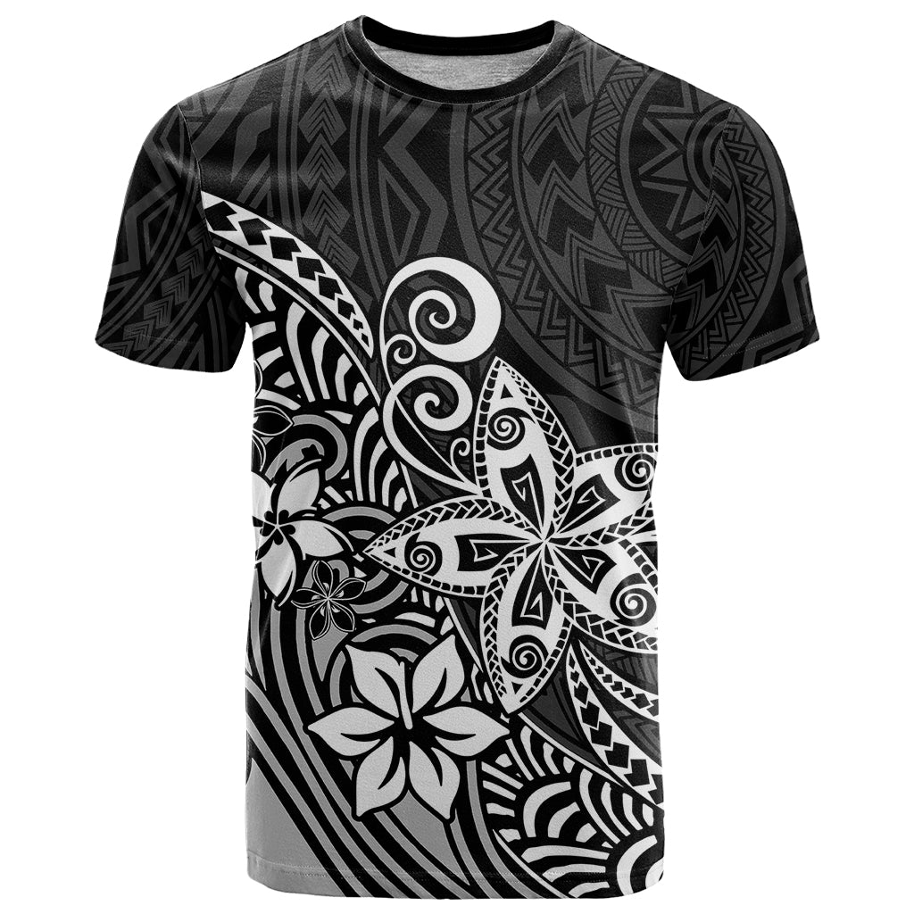Polynesia T Shirt Plumeria Black Curves LT7 Black - Polynesian Pride